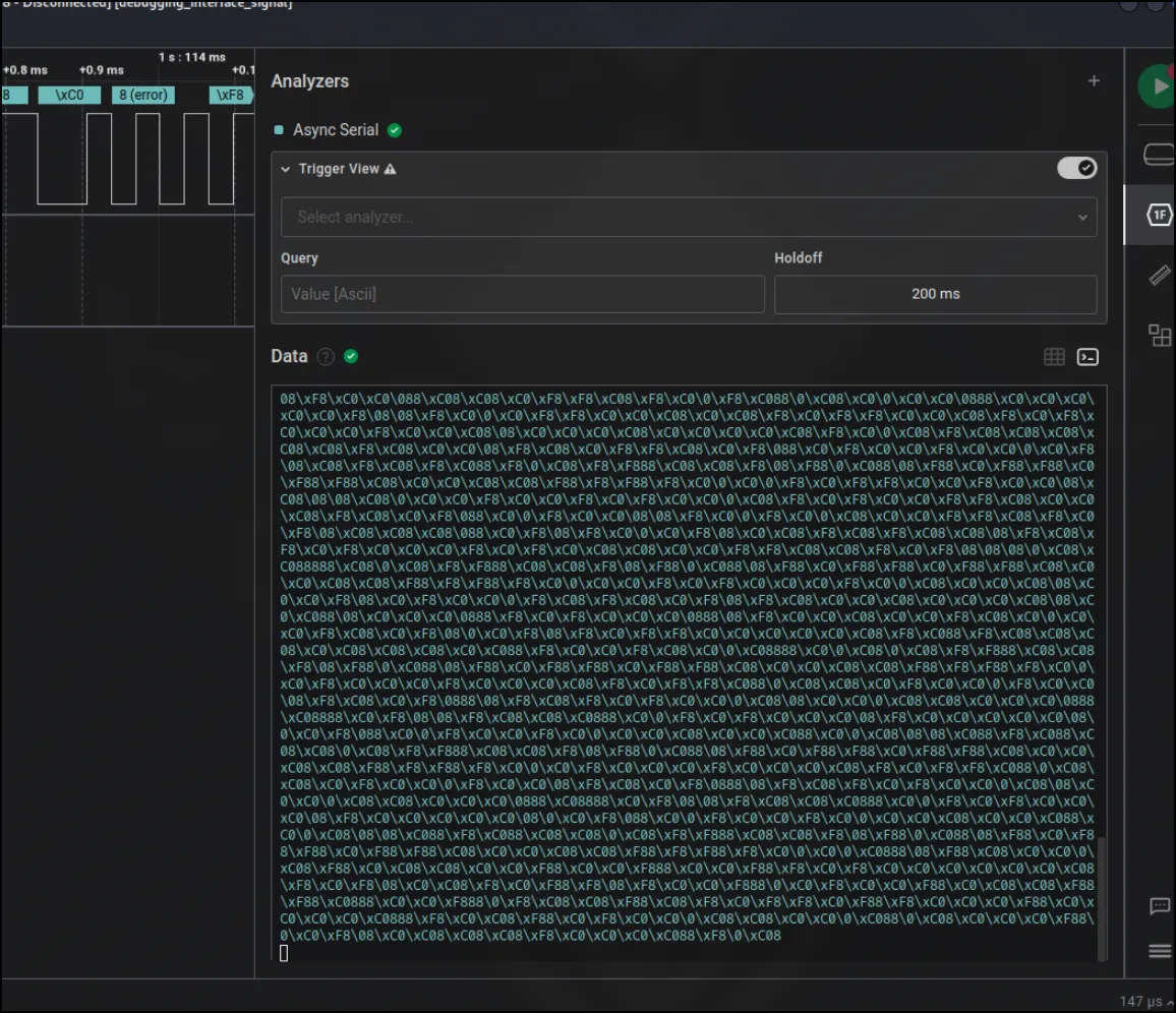 Analyzer Output in the Data window